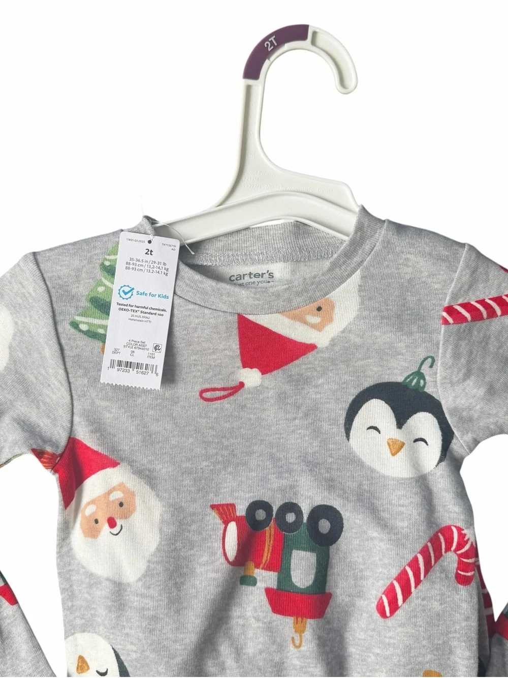 Carter’s Just One You 4pc Christmas Pajama Set Boys 2T Santa NWT